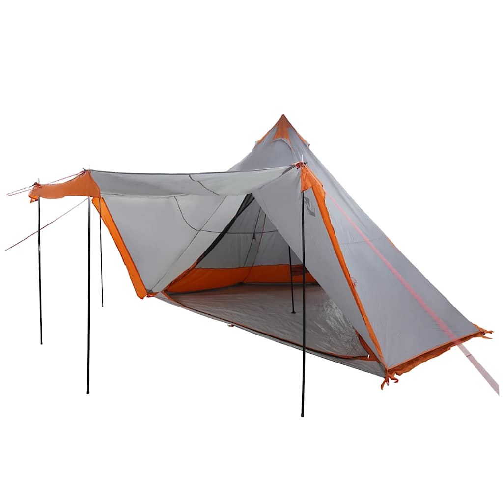 Familietelt Tipi For 6 Personer Grå Og Oransje Vanntett