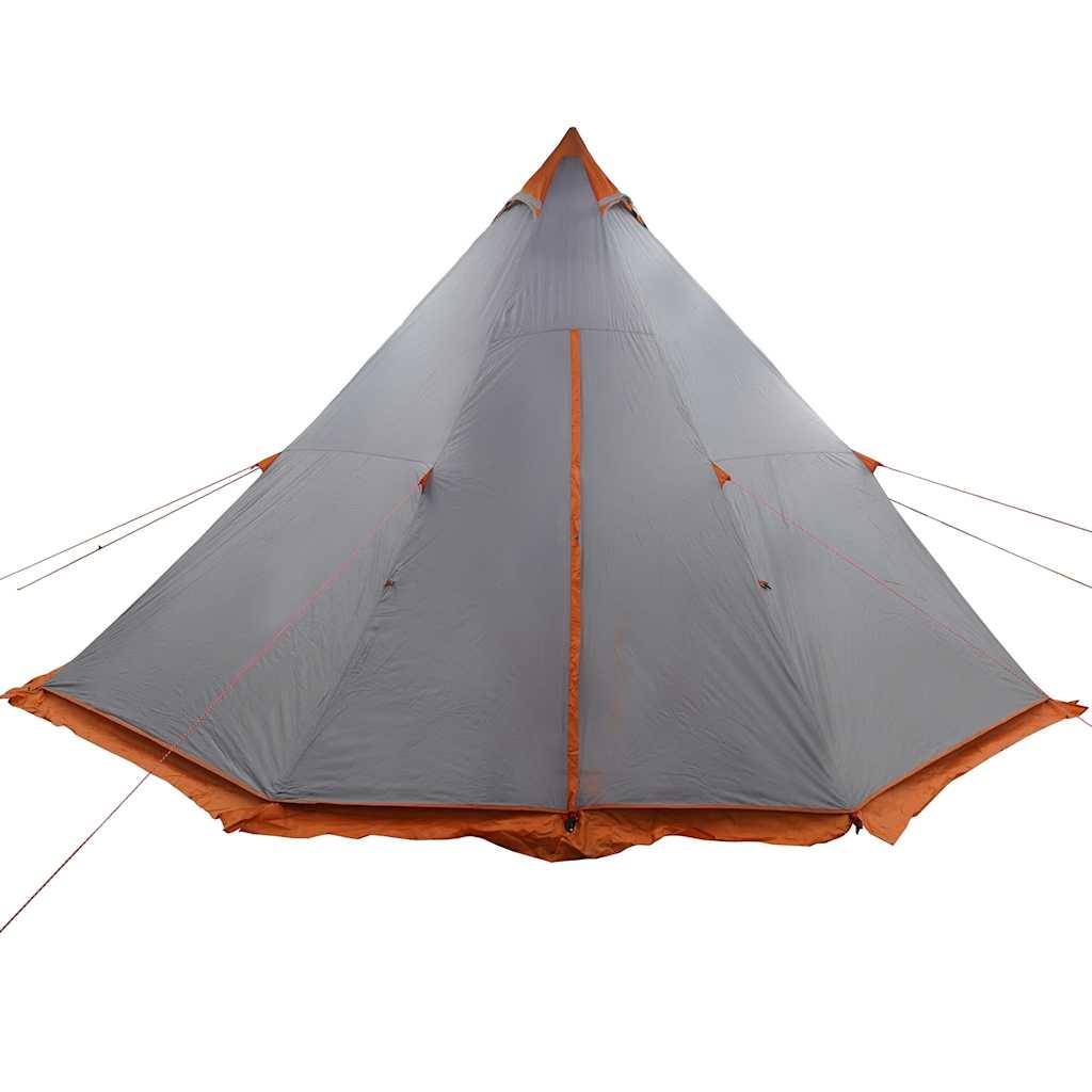 Familietelt Tipi For 6 Personer Grå Og Oransje Vanntett