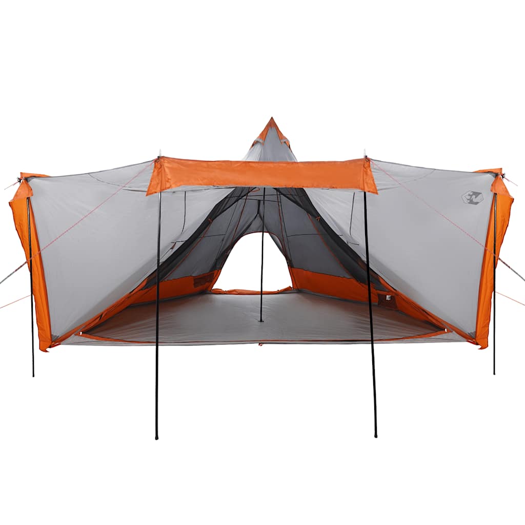 Familietelt Tipi For 6 Personer Grå Og Oransje Vanntett