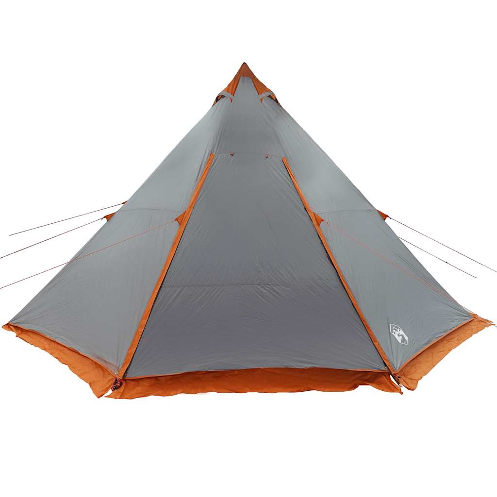 Familietelt Tipi For 6 Personer Grå Og Oransje Vanntett