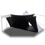 Familietelt For Camping 8 Personer Hvit Blendingsstoff Vanntett