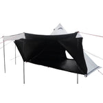Familietelt For Camping 8 Personer Hvit Blendingsstoff Vanntett