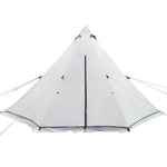 Familietelt For Camping 8 Personer Hvit Blendingsstoff Vanntett