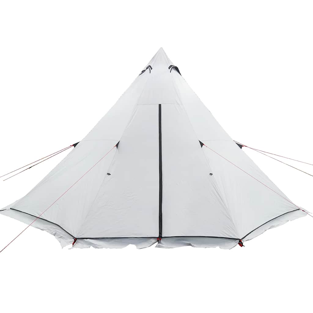 Familietelt For Camping 8 Personer Hvit Blendingsstoff Vanntett