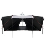 Familietelt For Camping 8 Personer Hvit Blendingsstoff Vanntett