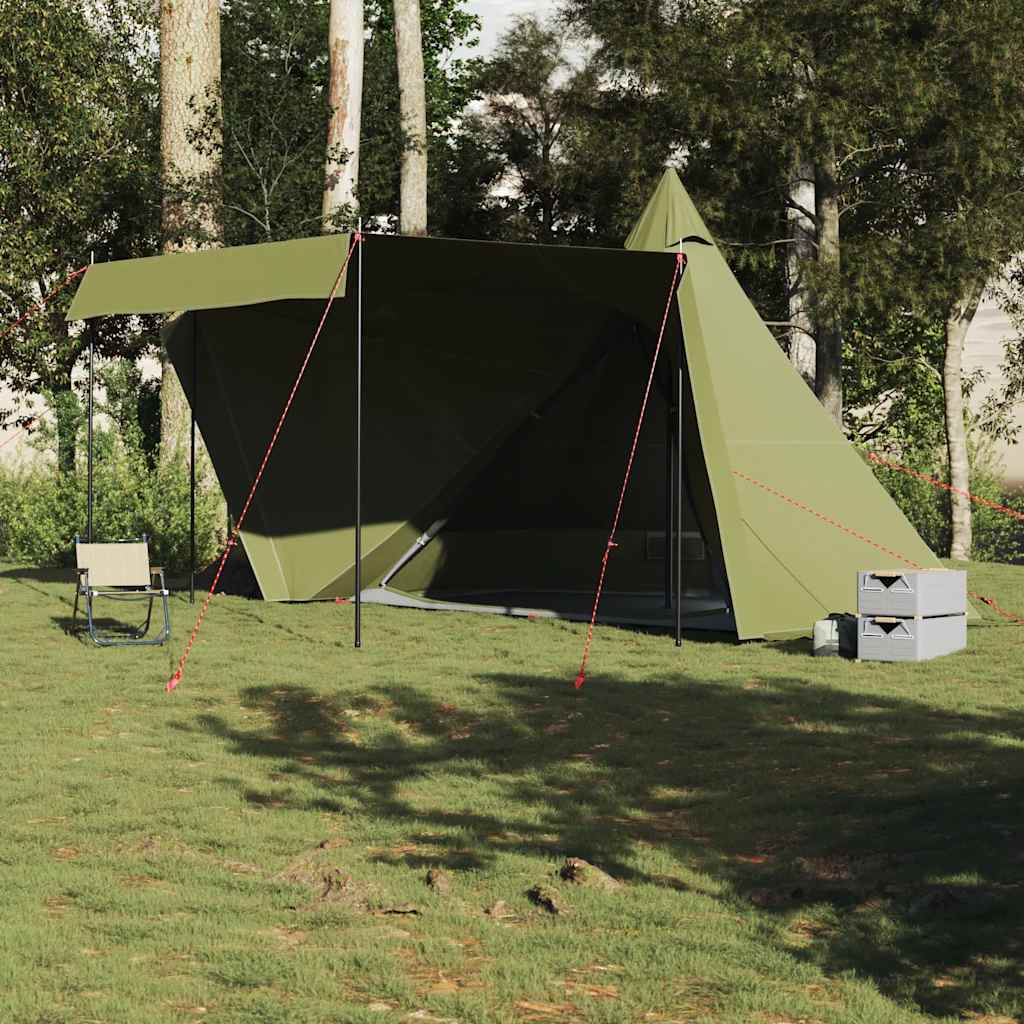 Familietelt For Camping 6 Personer Olivengrønn Vanntett
