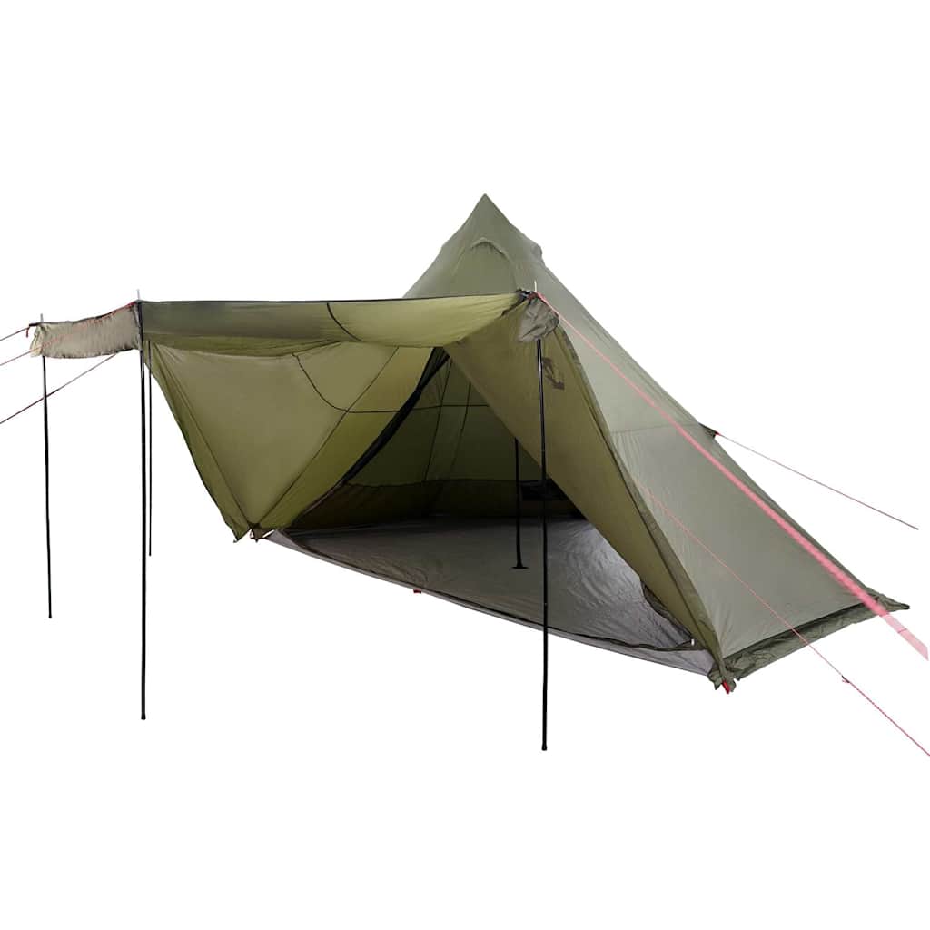 Familietelt For Camping 6 Personer Olivengrønn Vanntett