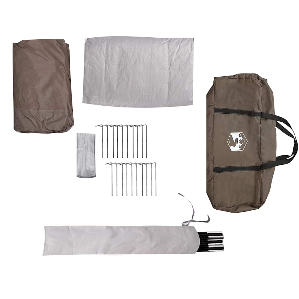 Familietelt For Camping 6 Personer Brun Vanntett