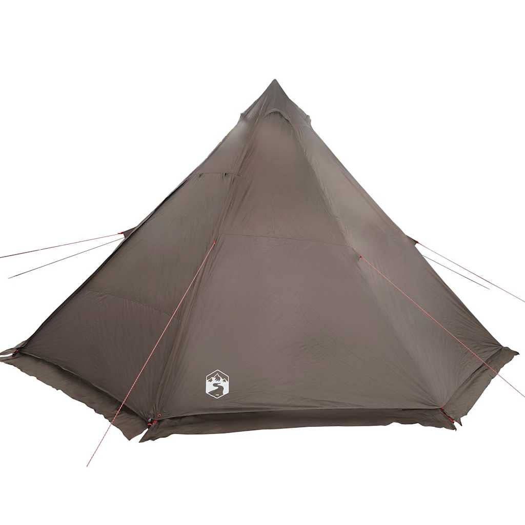Familietelt For Camping 6 Personer Brun Vanntett
