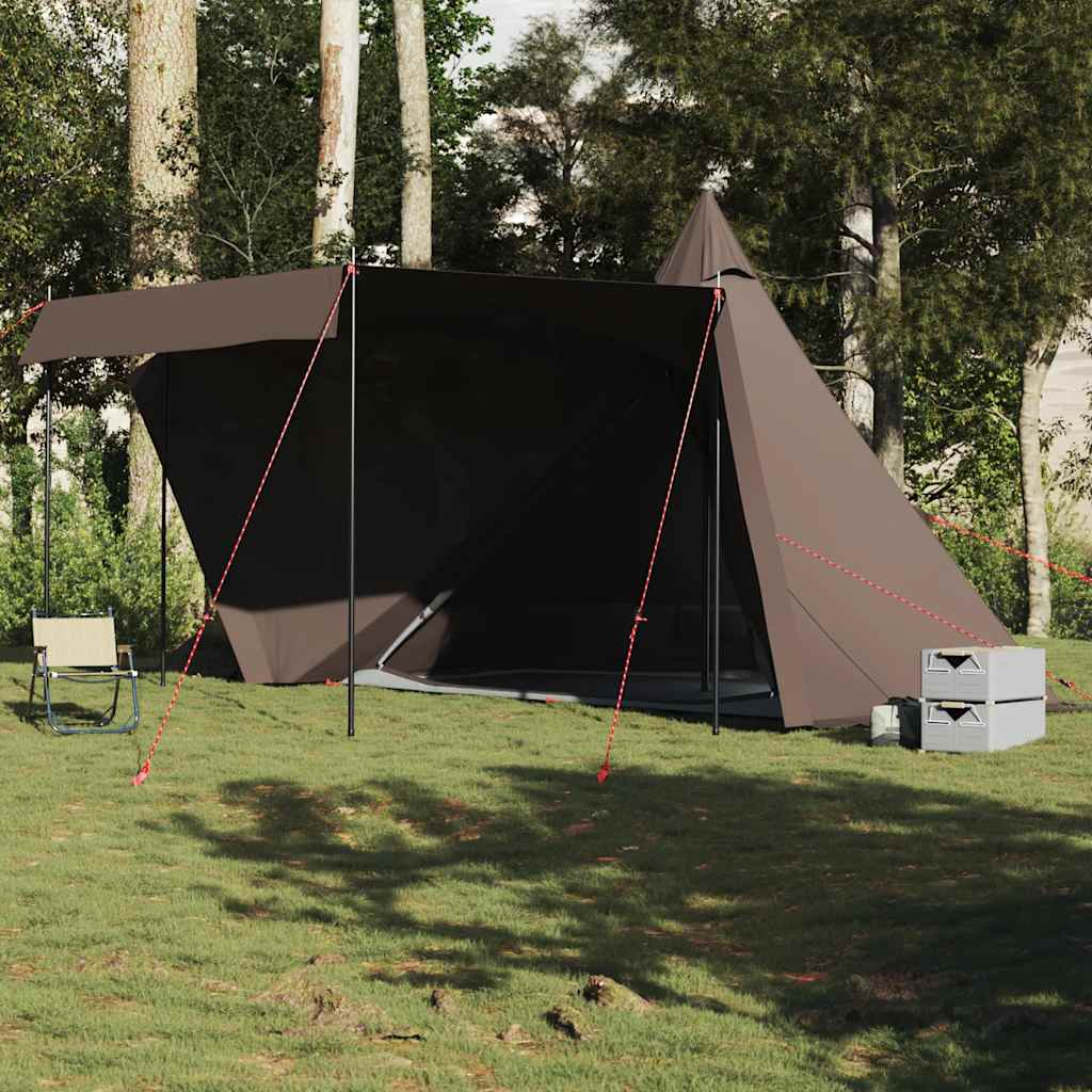 Familietelt For Camping 6 Personer Brun Vanntett