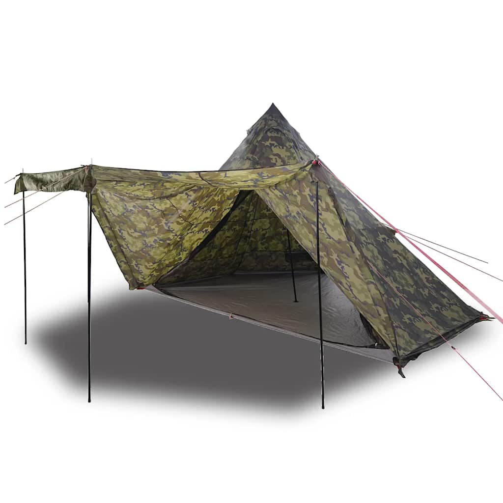 Familietelt Tipi For 6 Personer Kamuflasje Vanntett