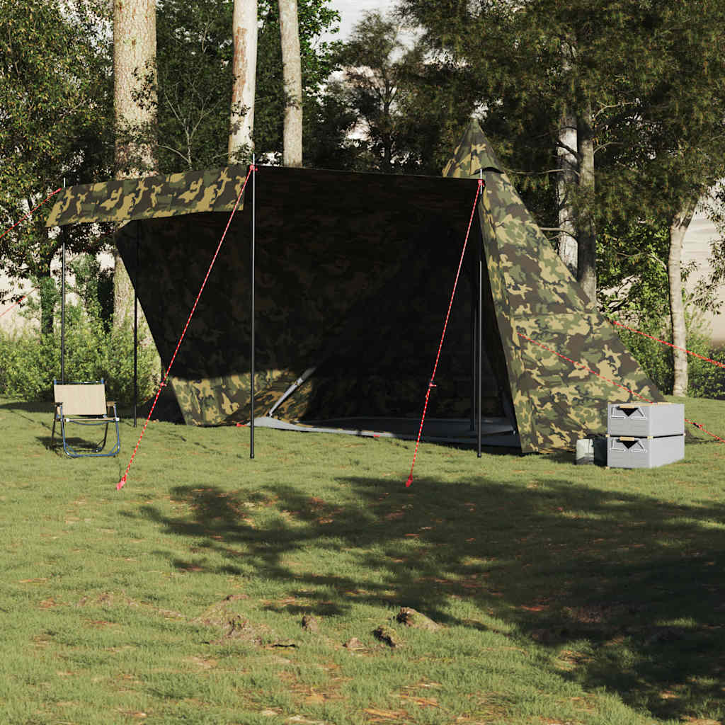 Familietelt Tipi For 6 Personer Kamuflasje Vanntett