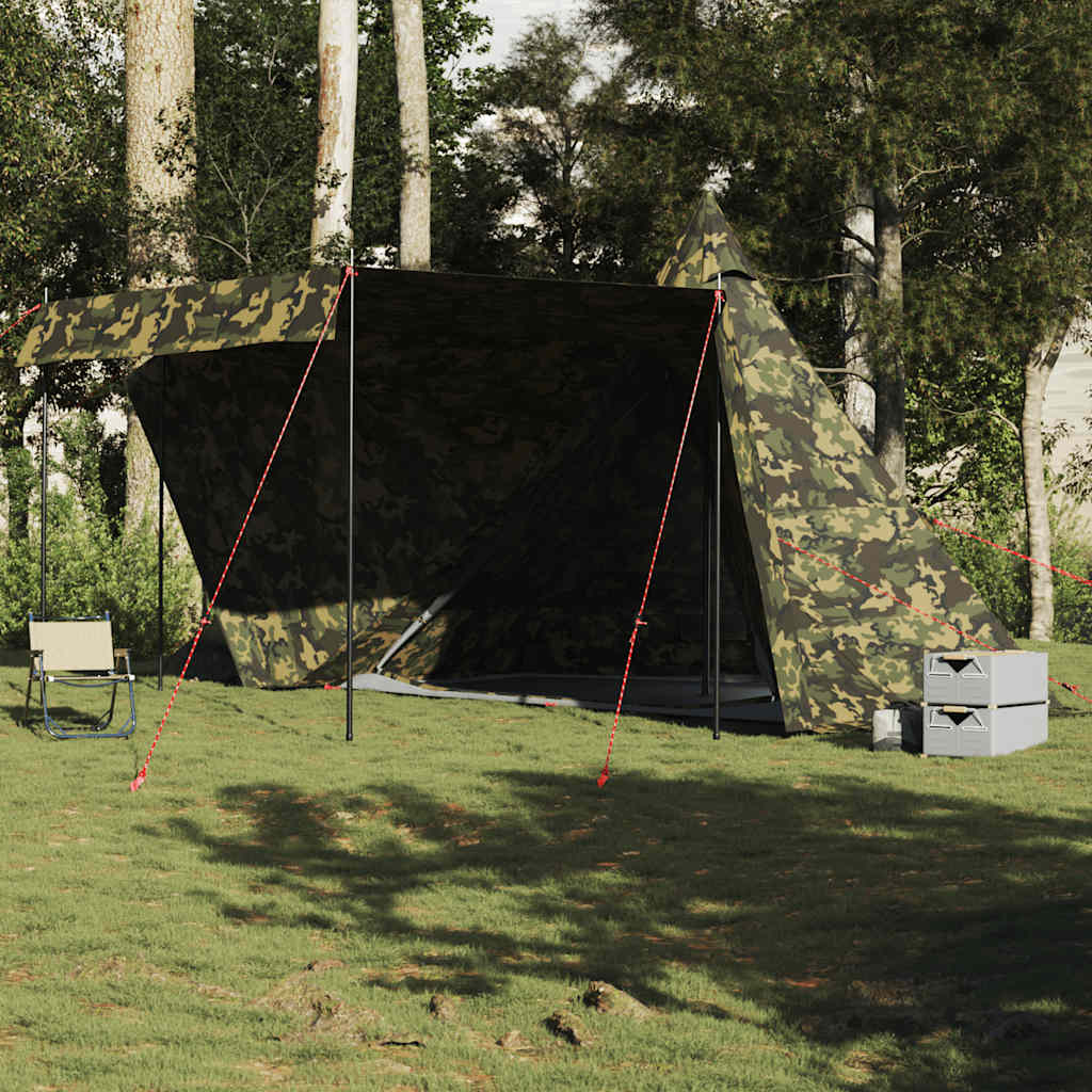 Familietelt Tipi For 6 Personer Kamuflasje Vanntett