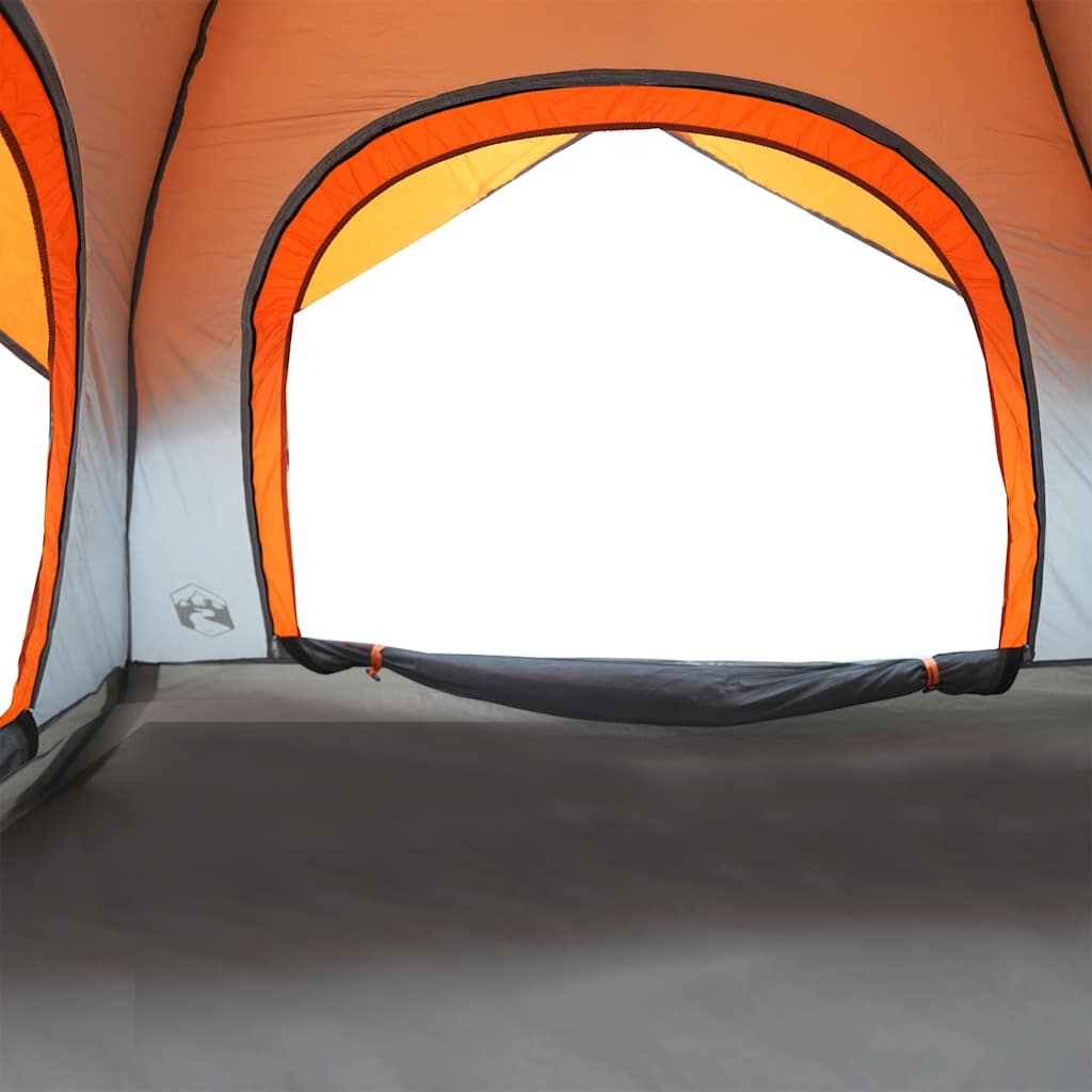 Campingtelt 4 Personer Grå Og Oransje Vanntett