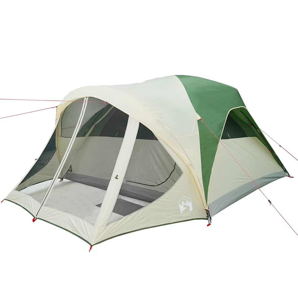 Familietelt For Camping 6 Personer Grønn Vanntett