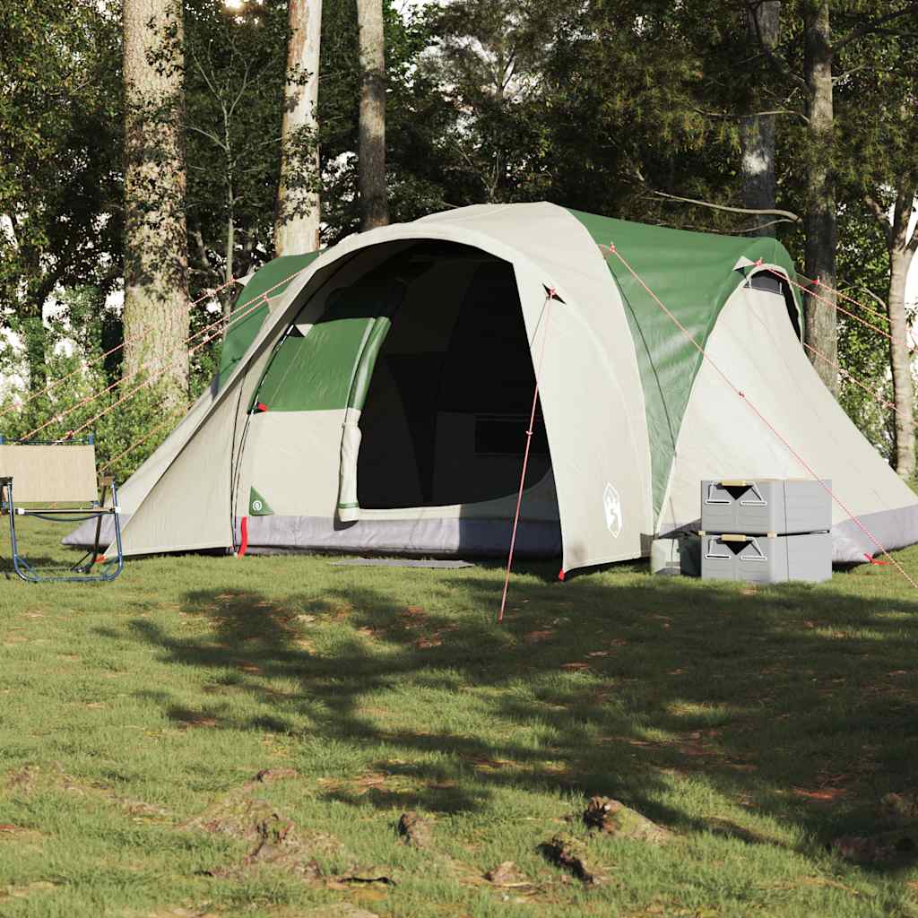 Kuppeltelt For Camping 6 Personer Grønn Vanntett