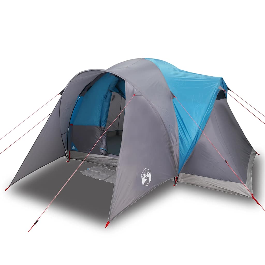Kuppeltelt For Camping 6 Personer Blå Vanntett