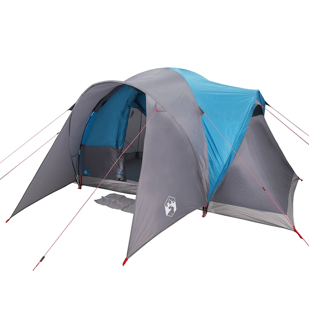 Kuppeltelt For Camping 6 Personer Blå Vanntett