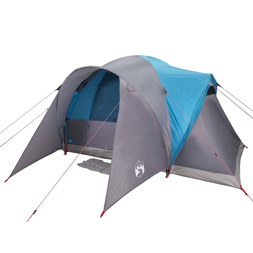 Kuppeltelt For Camping 6 Personer Blå Vanntett