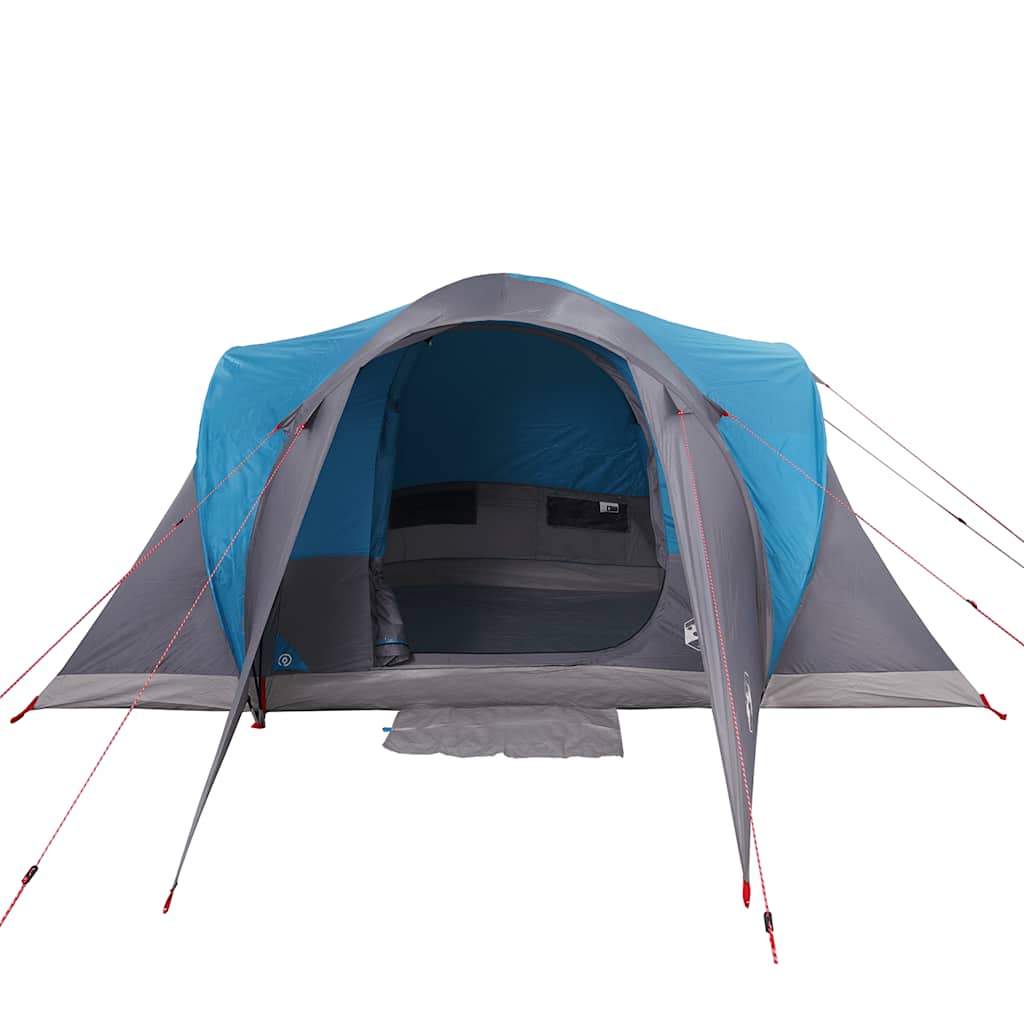 Kuppeltelt For Camping 6 Personer Blå Vanntett