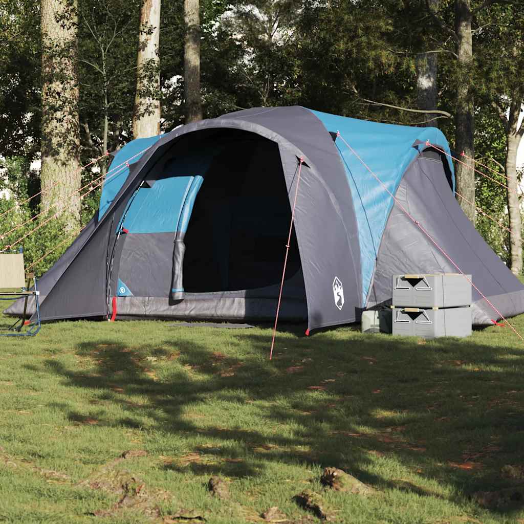 Kuppeltelt For Camping 6 Personer Blå Vanntett