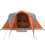 Kuppeltelt For Camping 6 Personer Grå Og Oransje Vanntett