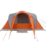 Kuppeltelt For Camping 6 Personer Grå Og Oransje Vanntett