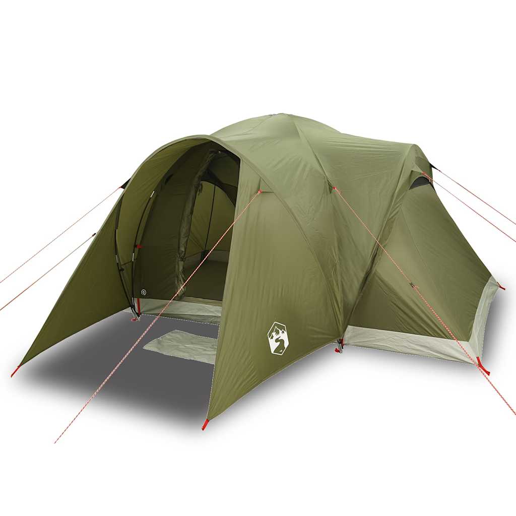Kuppeltelt For Camping 6 Personer Olivengrønn Vanntett