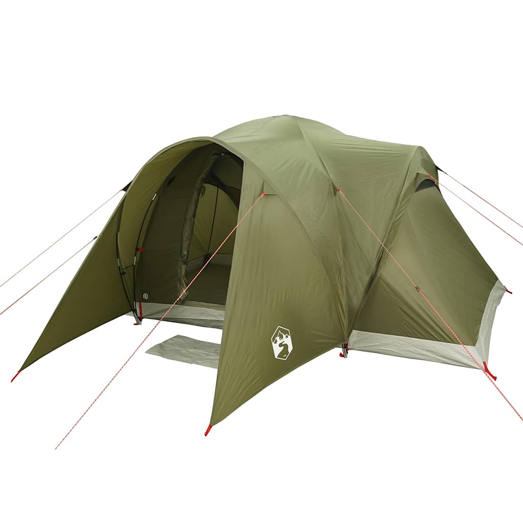 Kuppeltelt For Camping 6 Personer Olivengrønn Vanntett