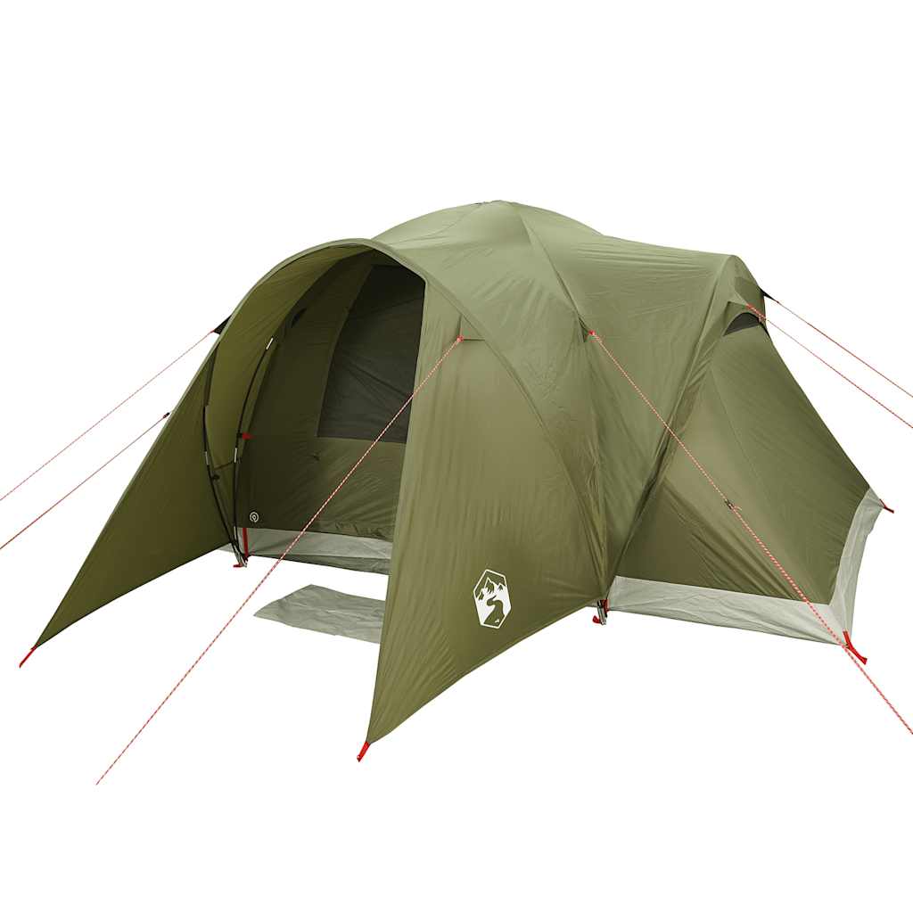 Kuppeltelt For Camping 6 Personer Olivengrønn Vanntett
