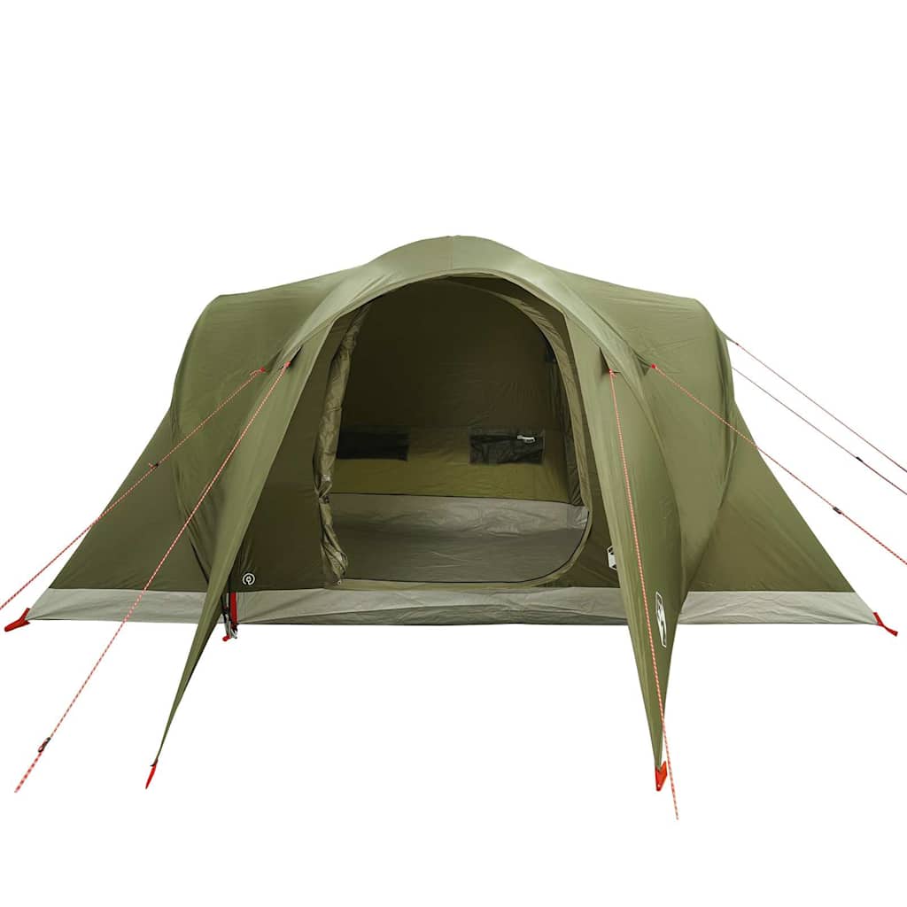 Kuppeltelt For Camping 6 Personer Olivengrønn Vanntett