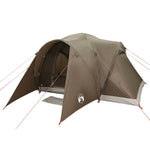 Kuppeltelt For Camping 6 Personer Brun Vanntett