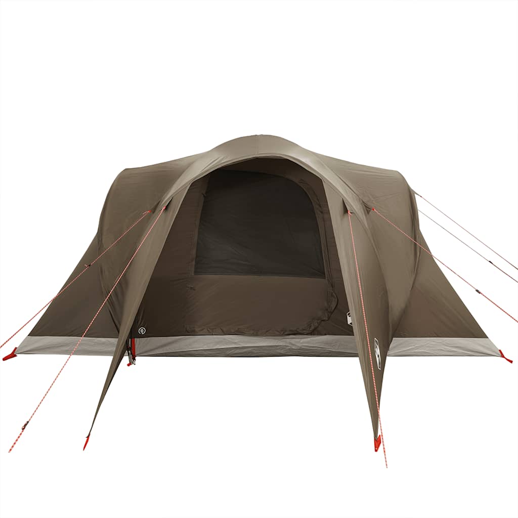 Kuppeltelt For Camping 6 Personer Brun Vanntett