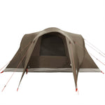 Kuppeltelt For Camping 6 Personer Brun Vanntett