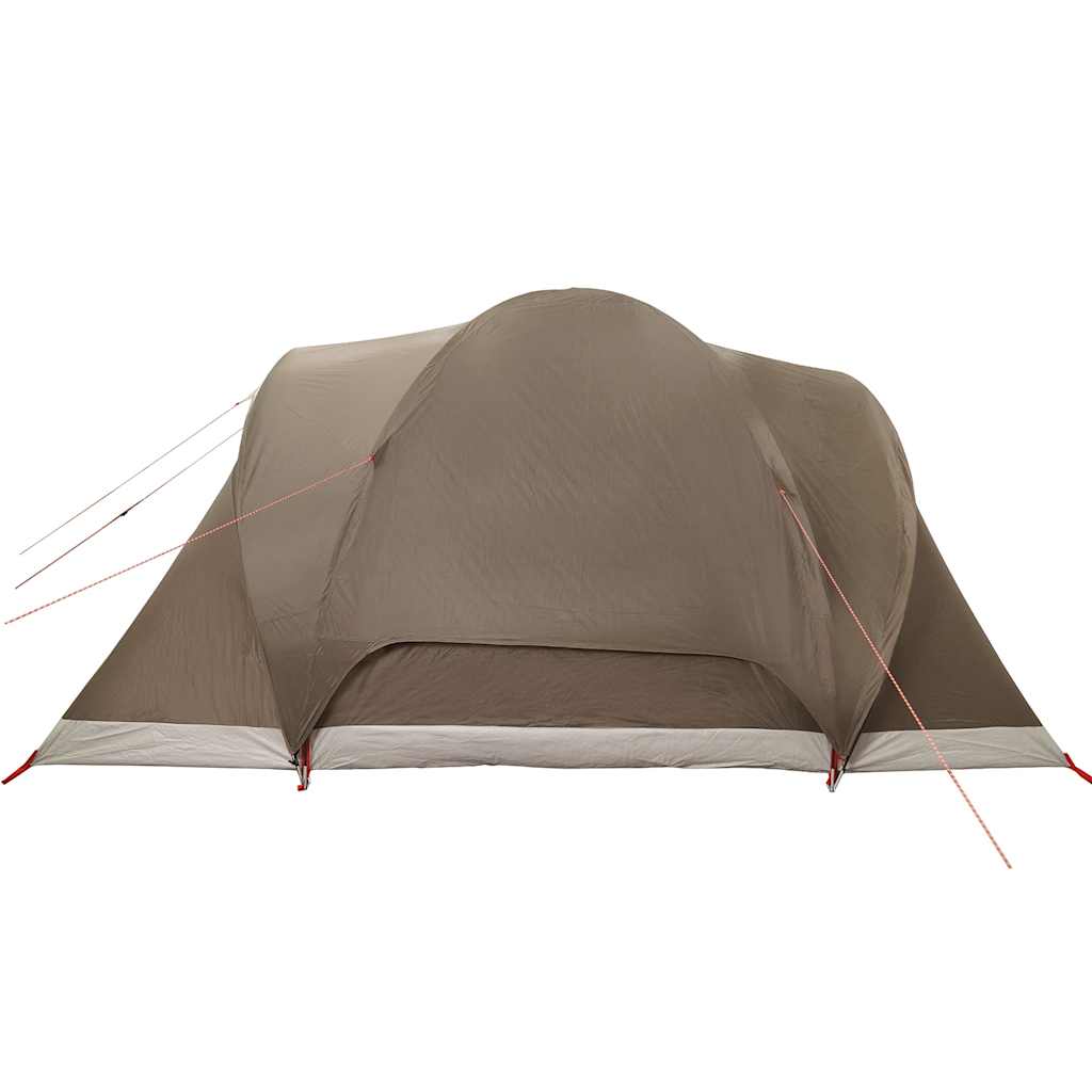 Kuppeltelt For Camping 6 Personer Brun Vanntett