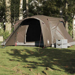 Kuppeltelt For Camping 6 Personer Brun Vanntett