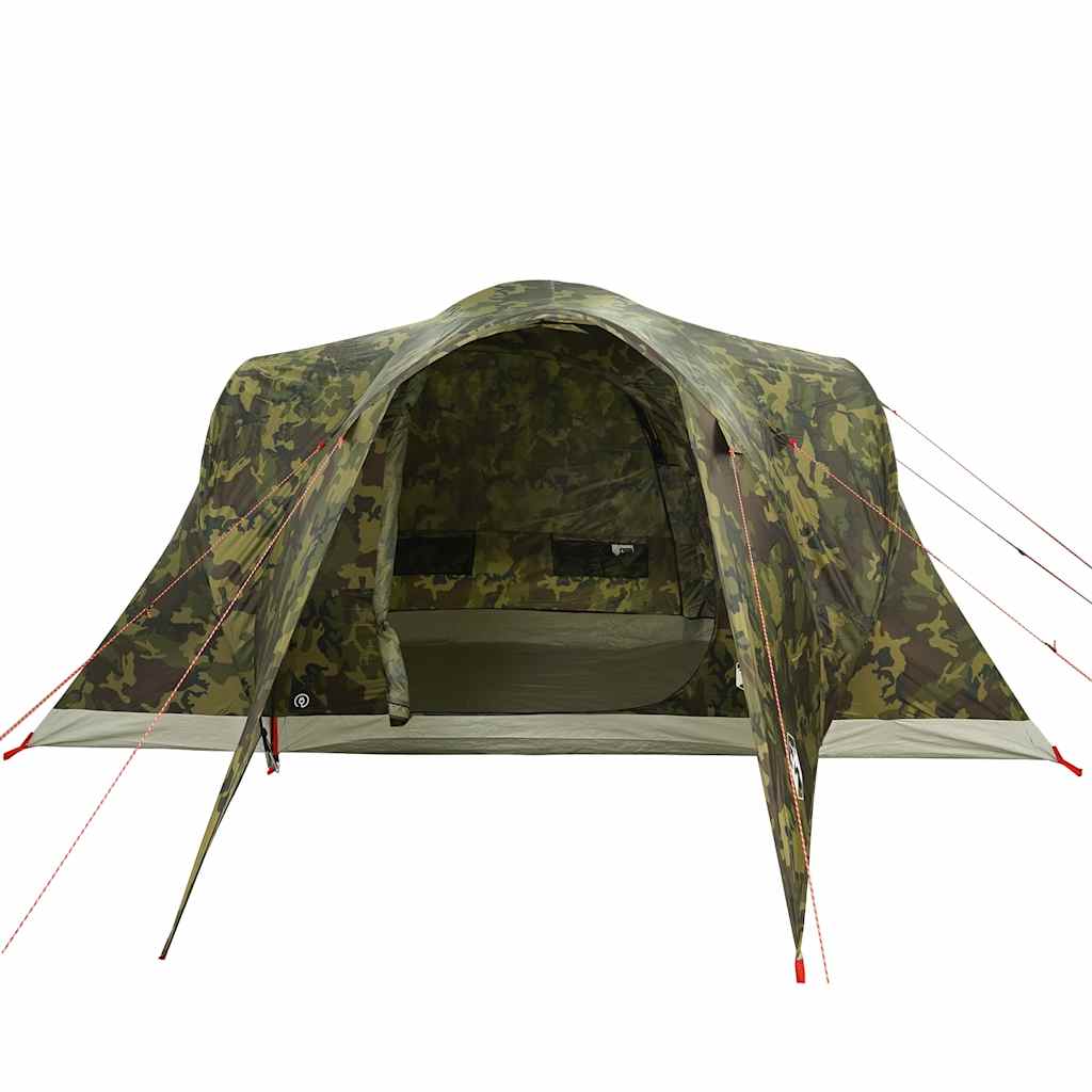 Kuppeltelt For Camping 6 Personer Kamuflasje Vanntett