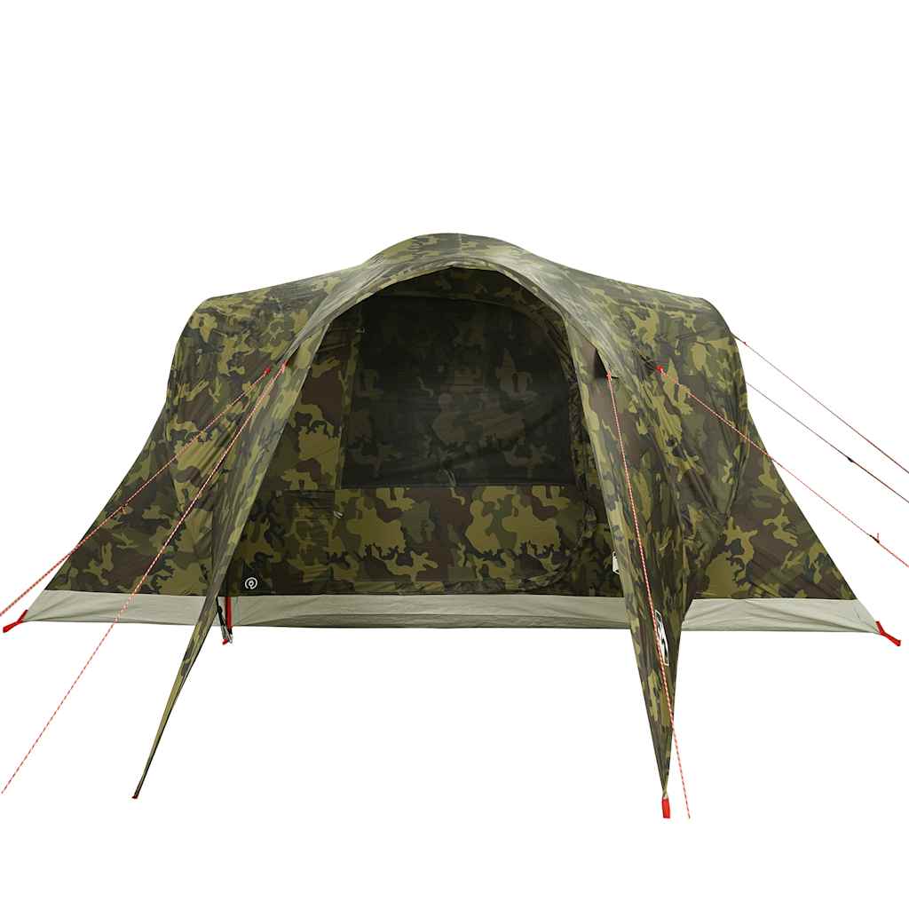 Kuppeltelt For Camping 6 Personer Kamuflasje Vanntett