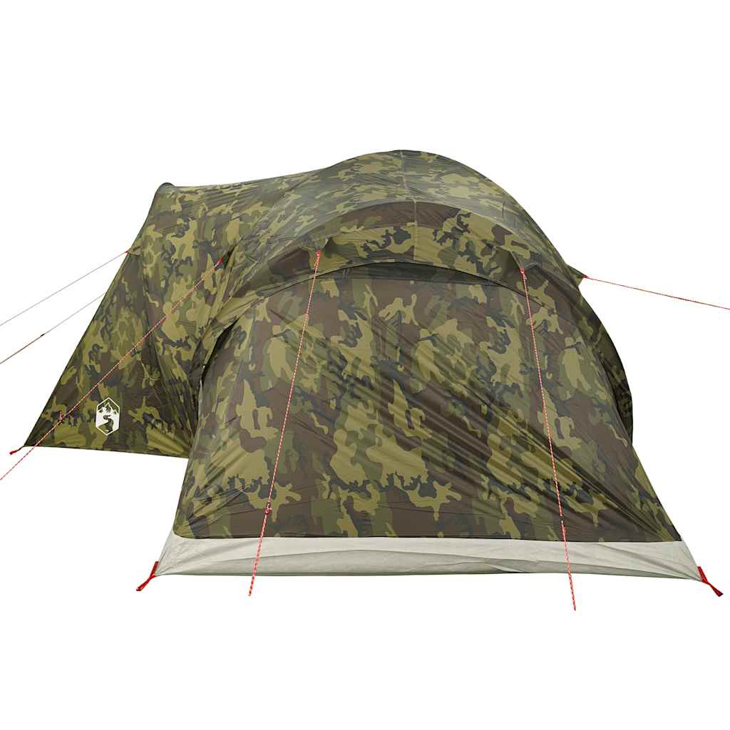 Kuppeltelt For Camping 6 Personer Kamuflasje Vanntett