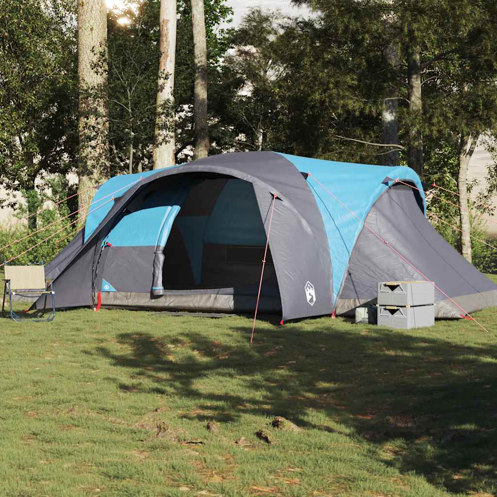 Kuppeltelt For Camping 6 Personer Blå Vanntett