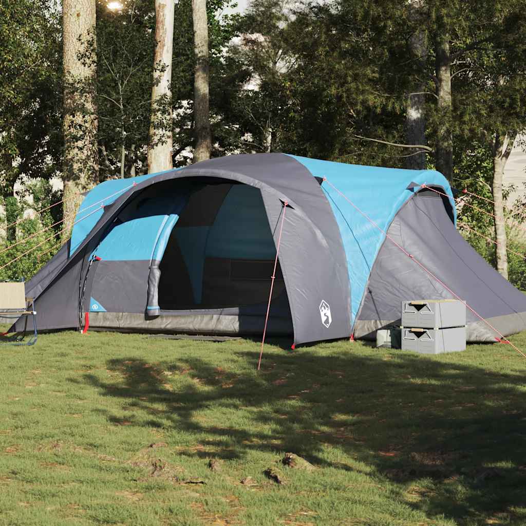 Kuppeltelt For Camping 6 Personer Blå Vanntett