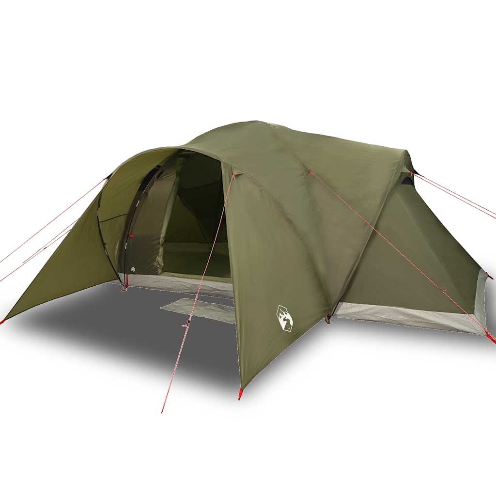 Kuppeltelt For Camping 6 Personer Olivengrønn Vanntett