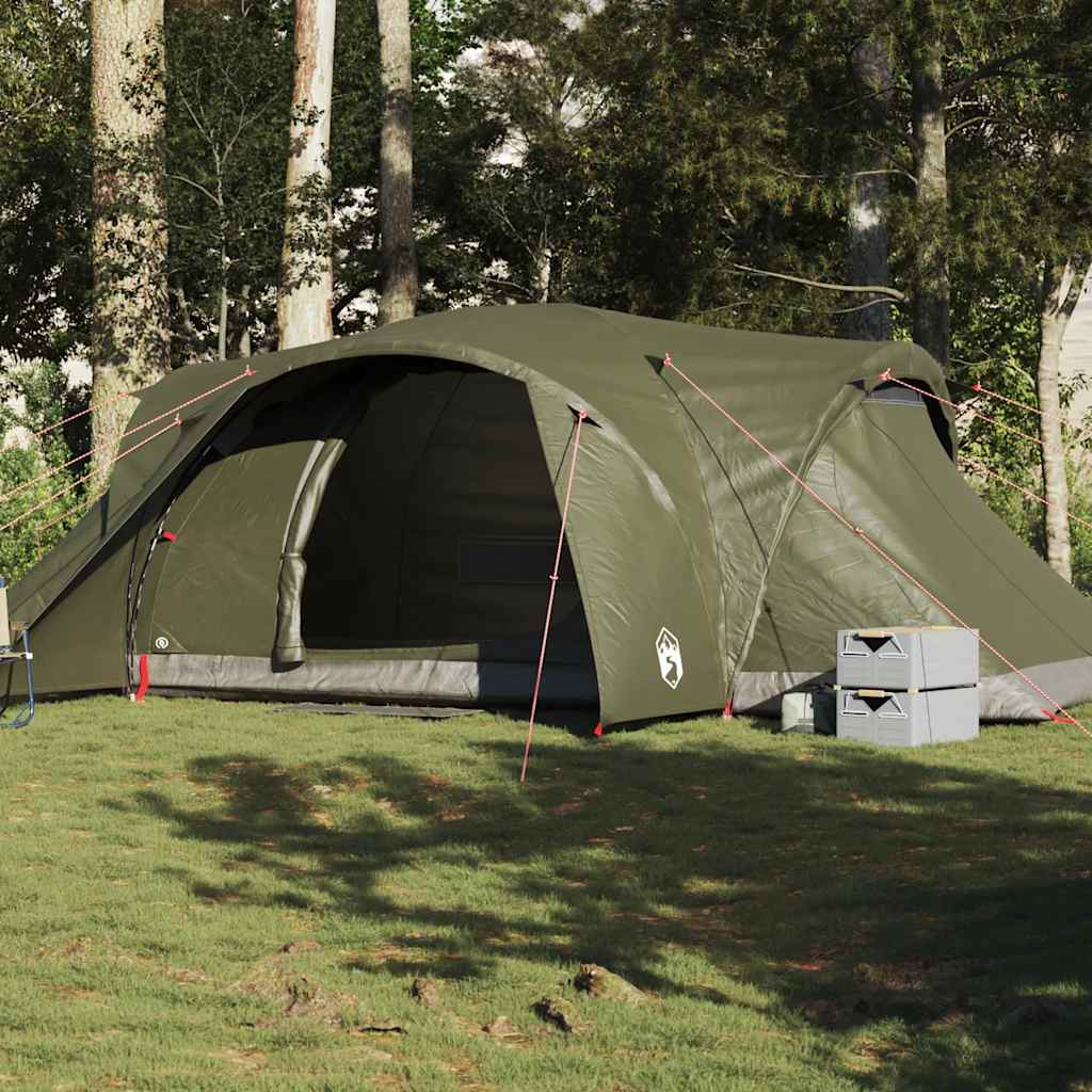 Kuppeltelt For Camping 6 Personer Olivengrønn Vanntett