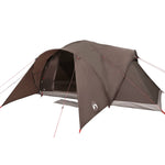 Kuppeltelt For Camping 6 Personer Brun Vanntett