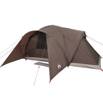 Kuppeltelt For Camping 6 Personer Brun Vanntett