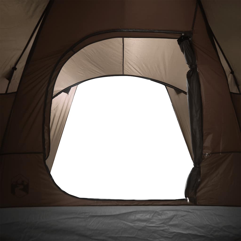 Kuppeltelt For Camping 6 Personer Brun Vanntett