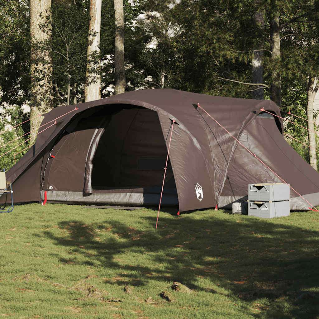 Kuppeltelt For Camping 6 Personer Brun Vanntett