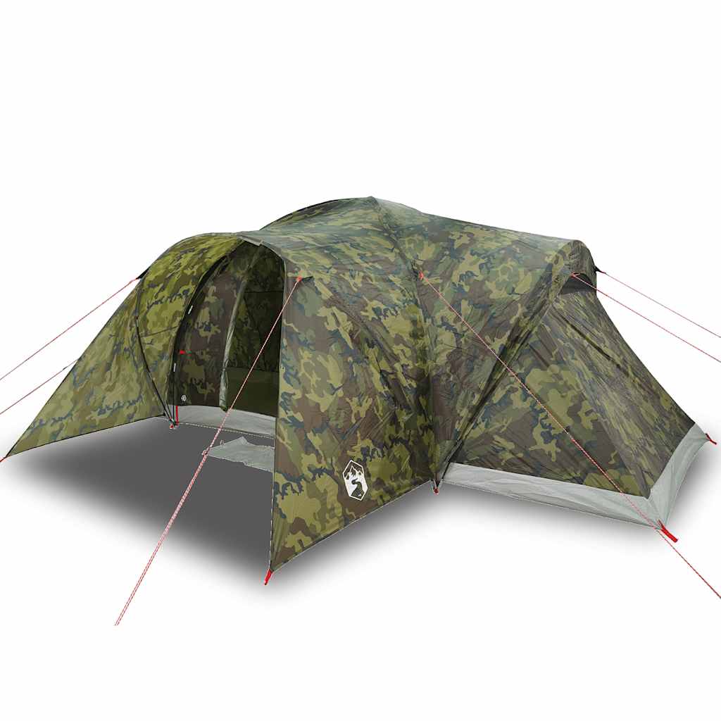 Kuppeltelt For Camping 6 Personer Kamuflasje Vanntett