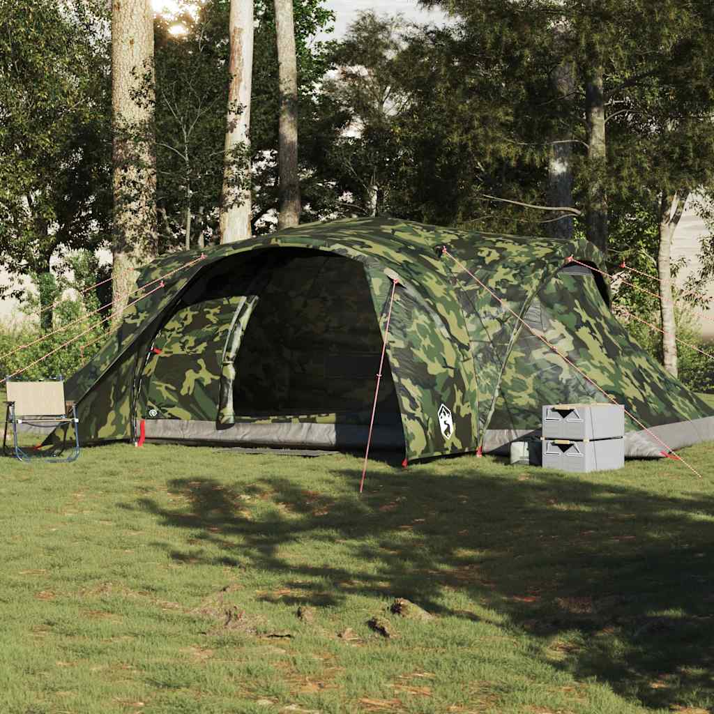 Kuppeltelt For Camping 6 Personer Kamuflasje Vanntett