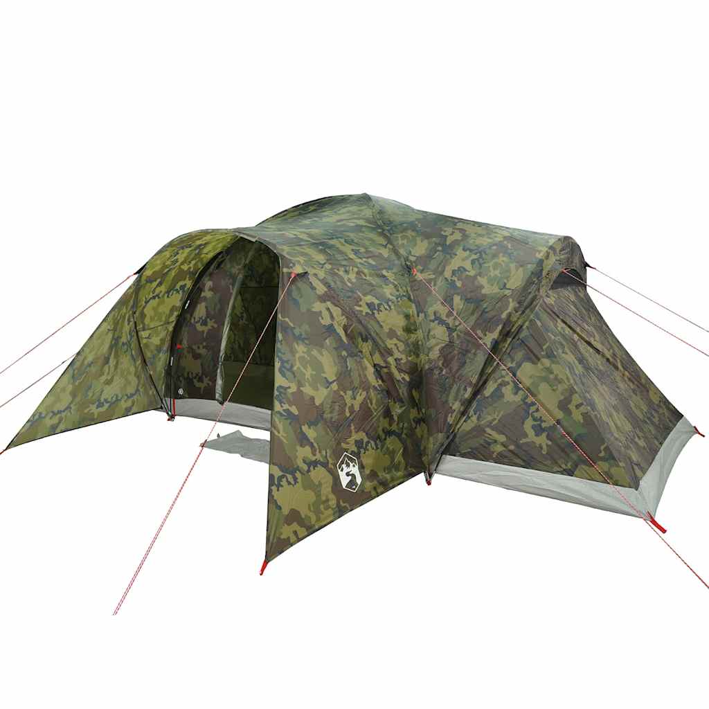 Kuppeltelt For Camping 6 Personer Kamuflasje Vanntett